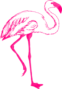 Pink Flamingo Outline Clip Art